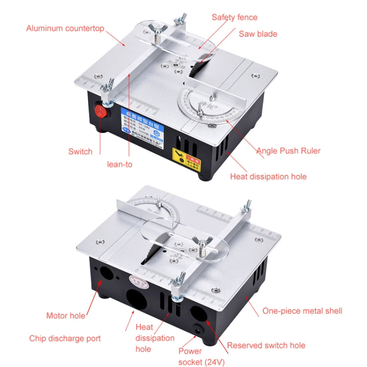 S3 96W Liftable Table Mini Table Saw Aluminum Cutting Machine,Spec:, Black Standard, Black High Match, Silver Standard, Silver High Match