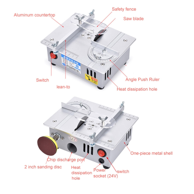 S6 96W Multifunctional Model Desktop Mini Table Saw Cutter,Spec:, Standard Version, High-end Version