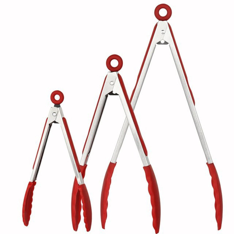 Stainless Steel Bread Barbecue Food Clip Silicone Baking Tools Set, 3 in 1, Black, 3 in 1, Red, 2 in 1