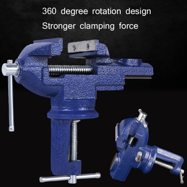 360-Degree Rotating Small Vise Table Flat Universal Table Clamp, Random Color Delivery, 50mm, 60mm, 65mm