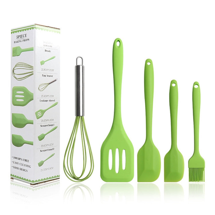 5 In 1 Pot Spatula Silicone Spatula Egg Beater Cooking Baking Tool Set