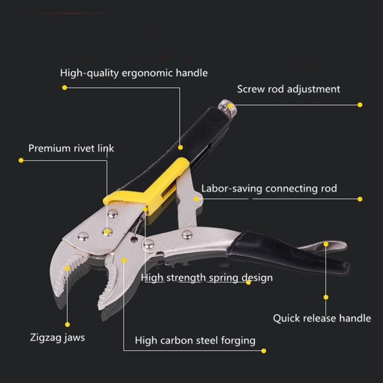 Multifunctional Universal Vigorous Pressure Pliers Manual Clamp C-type Pliers, 10 Inch Light Handle, 10 Inch Plastic Handle