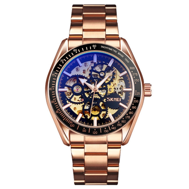 SKMEI 9194 Men Automatic Skeleton Mechanical Steel Band Watch
