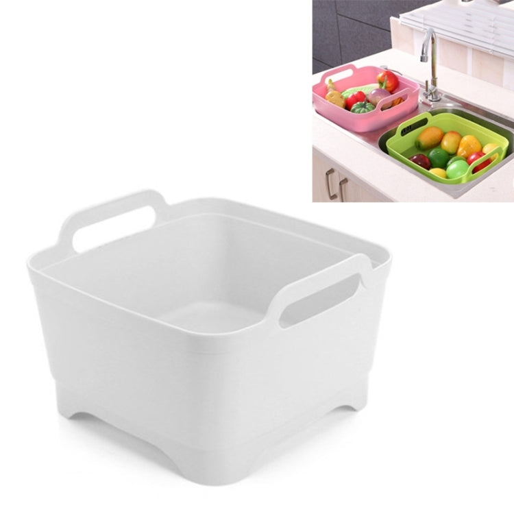 2 PCS Multifunctional Mobile Sink Kitchen Plastic Vegetable Washing Basket Fruit And Vegetable Storage Drain Basket, Pink, Purple, Green, Blue, White, Dark Gray, Dark Green