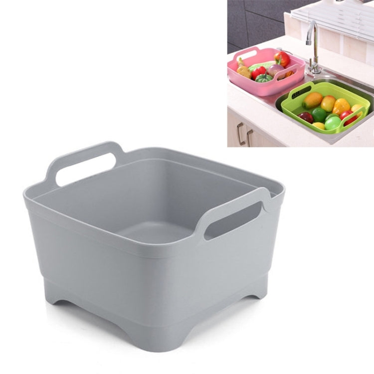 2 PCS Multifunctional Mobile Sink Kitchen Plastic Vegetable Washing Basket Fruit And Vegetable Storage Drain Basket, Pink, Purple, Green, Blue, White, Dark Gray, Dark Green