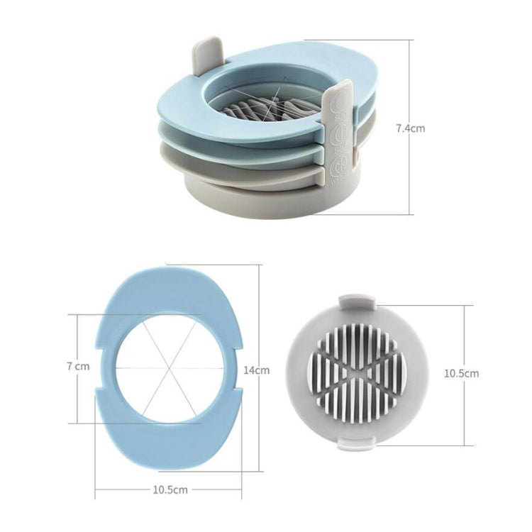 3 in 1 Multifunctional Egg Cutter Half-cut Egg Tool, Blue, Orange, Colorful
