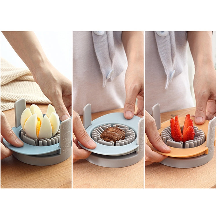3 in 1 Multifunctional Egg Cutter Half-cut Egg Tool, Blue, Orange, Colorful
