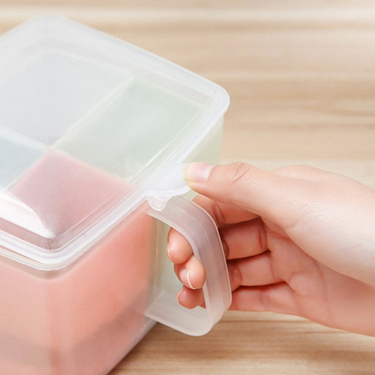 Household Kitchen Split Combined Fresh Box Three Grid Spice Box with Spoon, Round