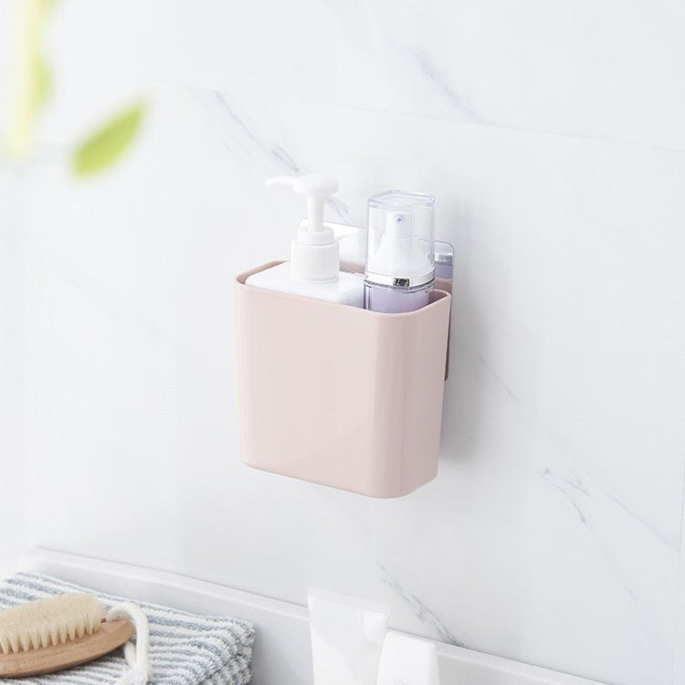 Bathroom Rack Wall-mounted Suction Cup Free Punch Storage Box Washstand Toothbrush Toothpaste Rack, White, Pink, Green