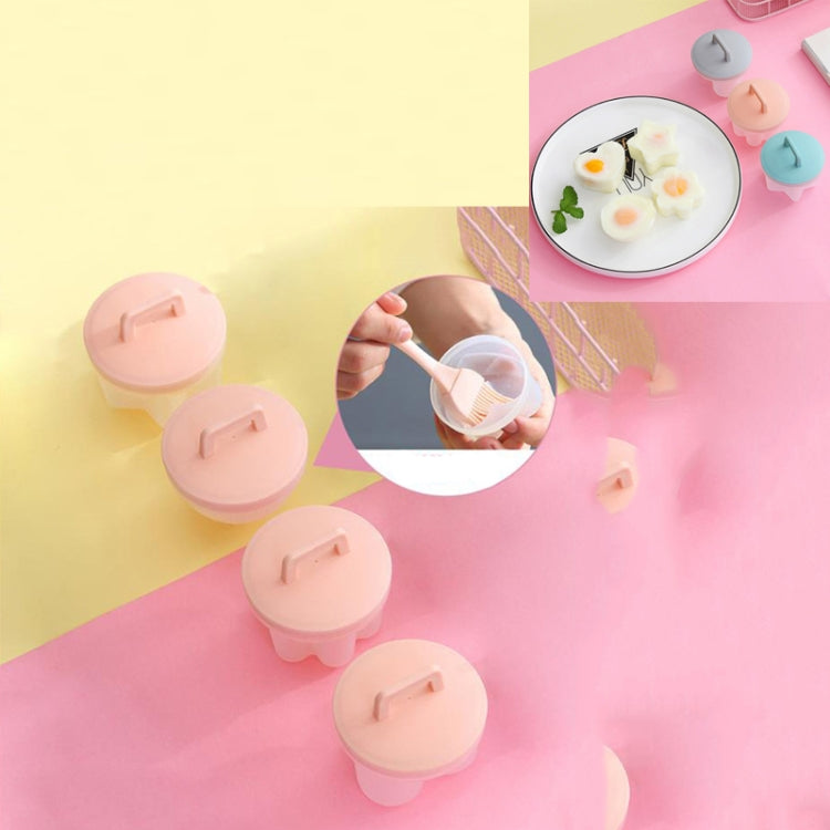 4 in 1 Home Creative Kitchen Steaming Egg Set with Oil Brush, Pink, Gray, Green