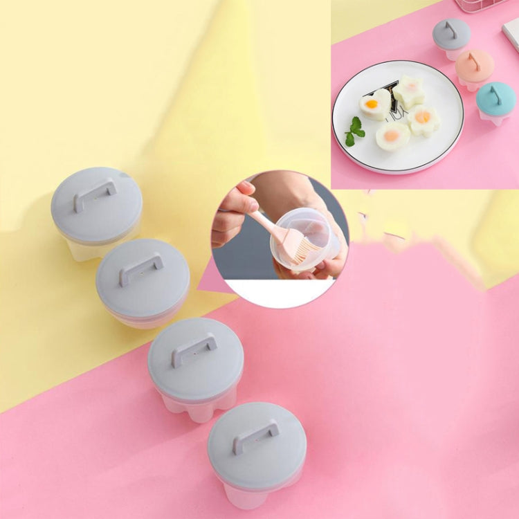 4 in 1 Home Creative Kitchen Steaming Egg Set with Oil Brush, Pink, Gray, Green