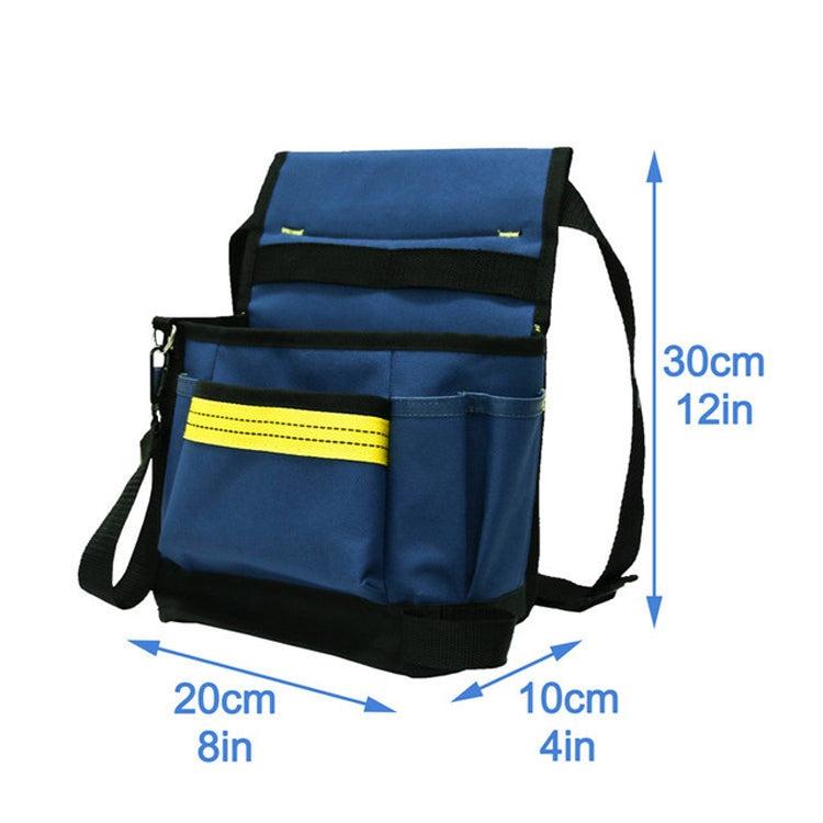 Electrician Maintenance Adjustable Multi-pocket Hardware Tool Belt Bag Multi-function Storage Bag, Blue