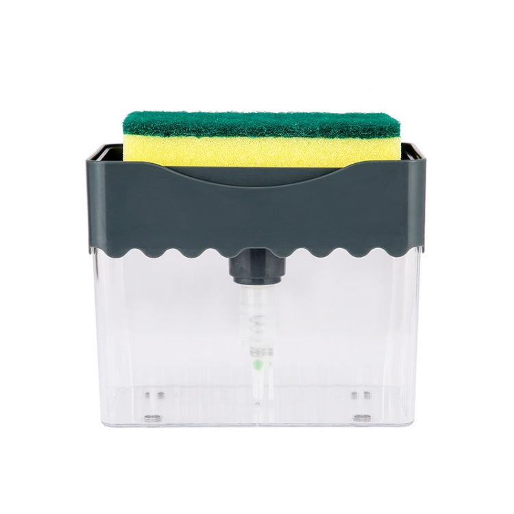 Cleaning Cloth Dishwashing Brush Liquid Box Kitchen Brush Detergent Mixer Press Plastic Soap Box, Dark Blue, White, Dark Gray