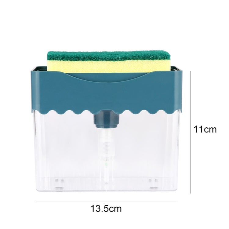 Cleaning Cloth Dishwashing Brush Liquid Box Kitchen Brush Detergent Mixer Press Plastic Soap Box, Dark Blue, White, Dark Gray