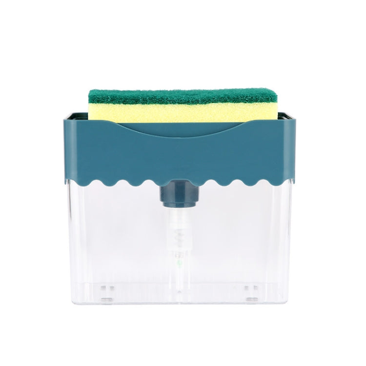 Cleaning Cloth Dishwashing Brush Liquid Box Kitchen Brush Detergent Mixer Press Plastic Soap Box, Dark Blue, White, Dark Gray