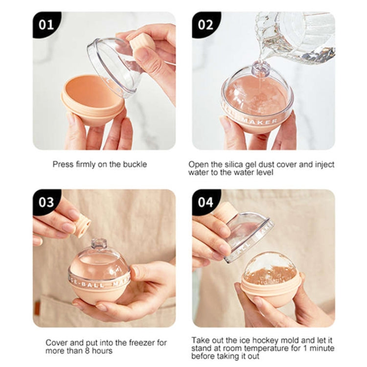 2PCS Home Whiskey Bulb Ice Ball Ice Cube Silicone Mold With Funnel, With Funnel+Sky Blue, With Funnel+Lavender Purple, With Funnel+Cherry Blossom Pink, With Funnel+Banana Yellow