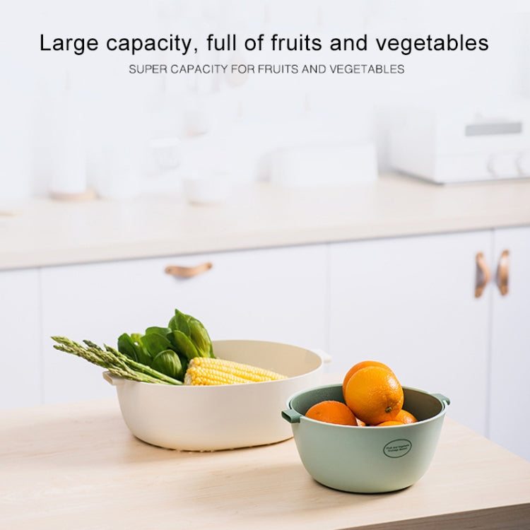 Kitchen Rice Pan Double-dish Vegetable Drain Basket Plastic Fruit Basket