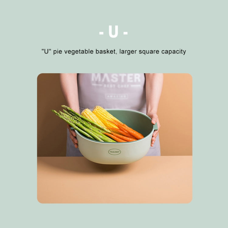 Kitchen Rice Pan Double-dish Vegetable Drain Basket Plastic Fruit Basket
