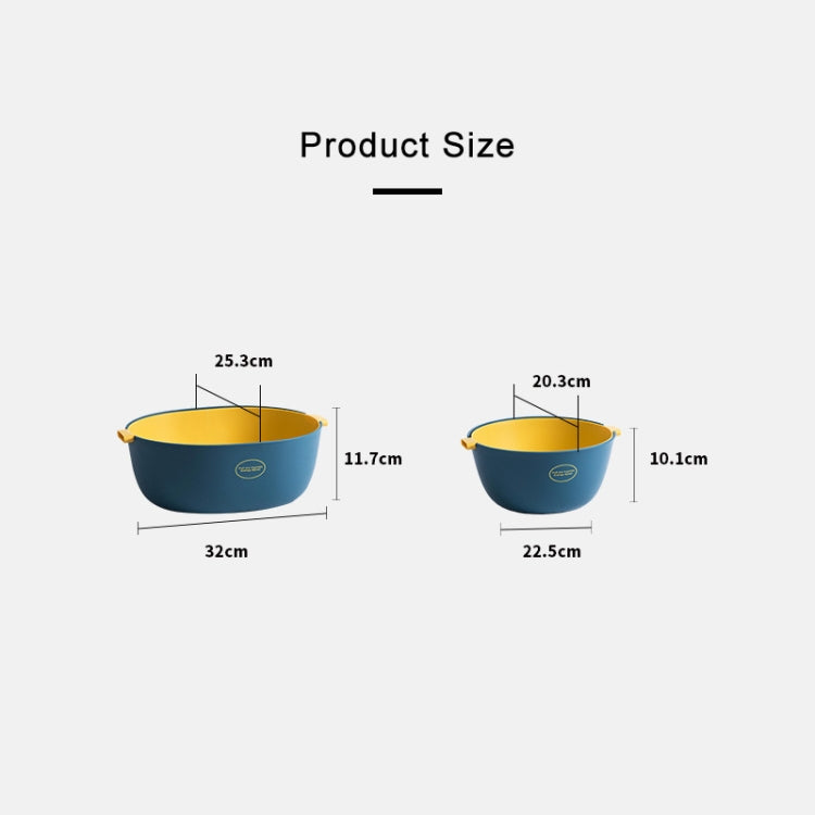 Kitchen Rice Pan Double-dish Vegetable Drain Basket Plastic Fruit Basket