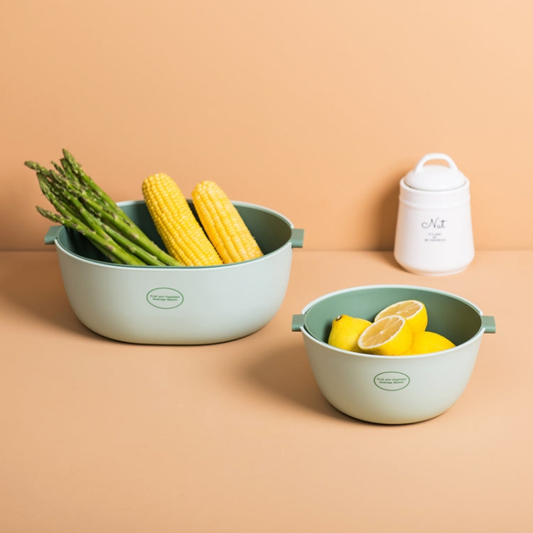 Kitchen Rice Pan Double-dish Vegetable Drain Basket Plastic Fruit Basket