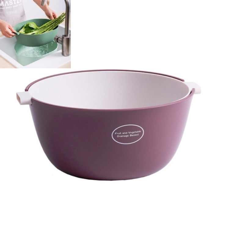 Kitchen Rice Pan Double-dish Vegetable Drain Basket Plastic Fruit Basket