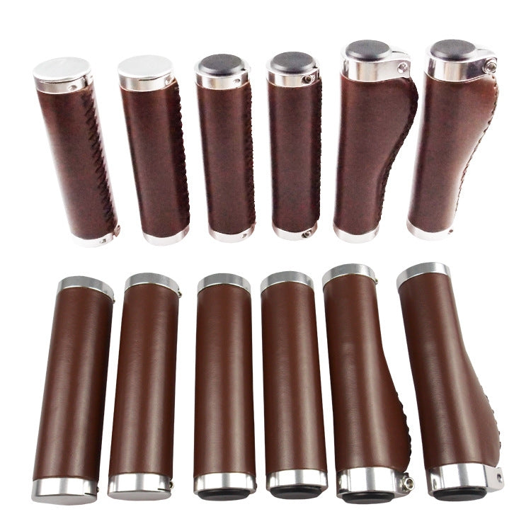 Retro Bicycle Leather Grip Cover Mountain Bike Comfortable Cowhide Grip Cover
