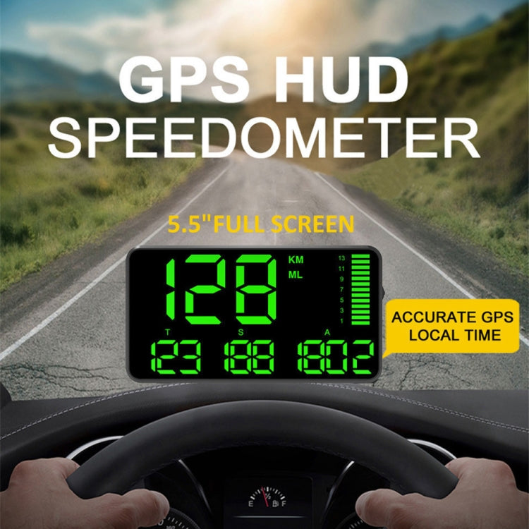 Kingneed C90 5.5inch HUD Car Head-up Display GPS Car Universal Mileage Speed Meter Speeding Alarm / GPS Satellite Speed Measurement, C90 5.5inch