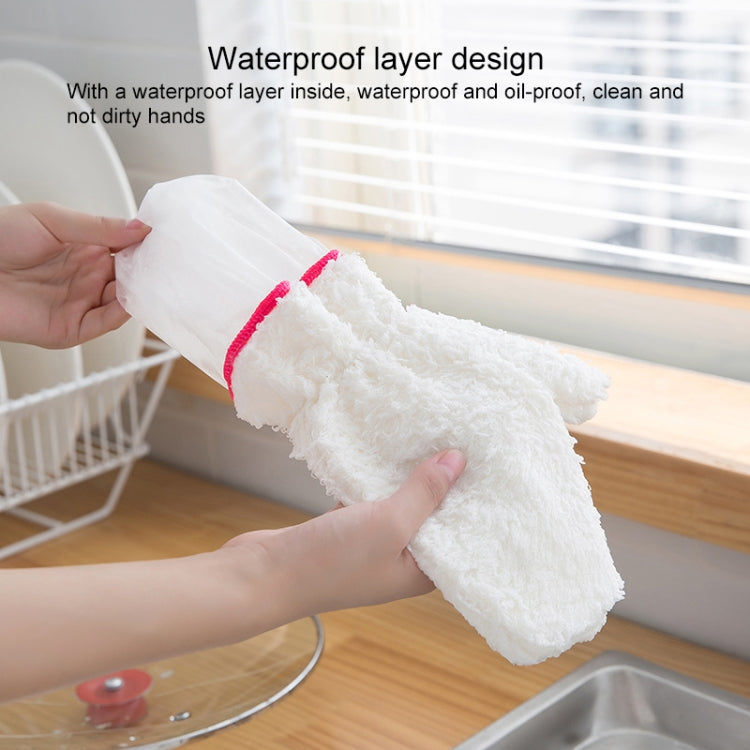 10 PCS Bamboo Fiber Household Non-stick Oil Dishwashing Gloves Kitchen Cleaning Waterproof Gloves, Dishwashing Gloves