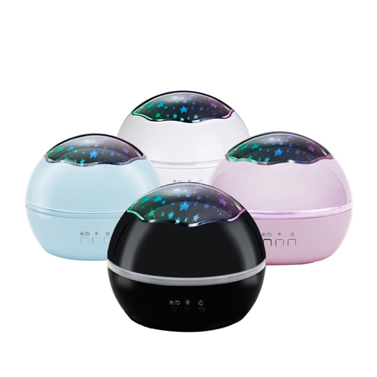 Small Ball USB Rotating Starry Sky Ocean Projector Night Light, Black, White, Blue, Pink