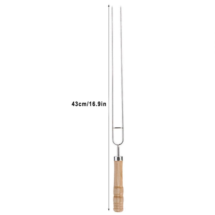 Stainless Steel Barbecue Skewers Barbecue Fork U-shaped Barbecue Fork, Spec: 6pcs + 2 Sweeps