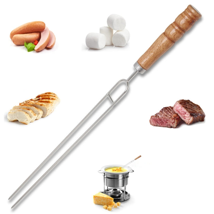 Stainless Steel Barbecue Skewers Barbecue Fork U-shaped Barbecue Fork, Spec: 6pcs + 2 Sweeps