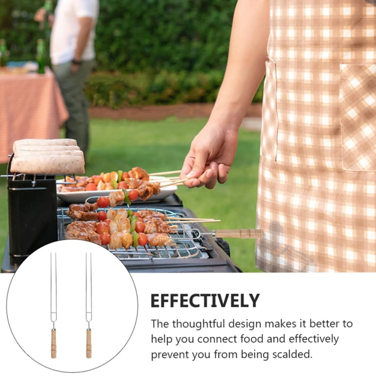 Stainless Steel Barbecue Skewers Barbecue Fork U-shaped Barbecue Fork, Spec: 6pcs + 2 Sweeps
