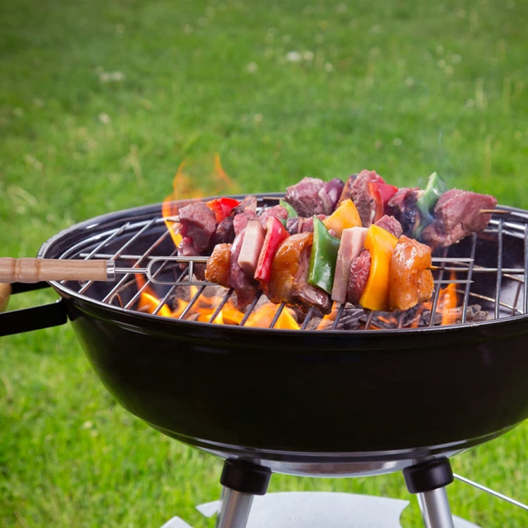 Stainless Steel Barbecue Skewers Barbecue Fork U-shaped Barbecue Fork, Spec: 6pcs + 2 Sweeps