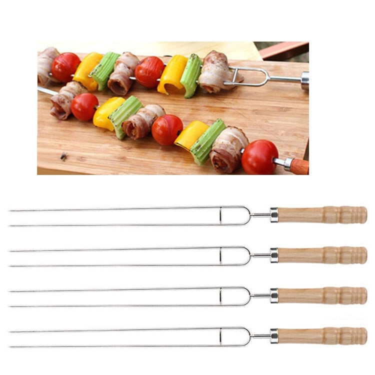 Stainless Steel Barbecue Skewers Barbecue Fork U-shaped Barbecue Fork, Spec: 6pcs + 2 Sweeps
