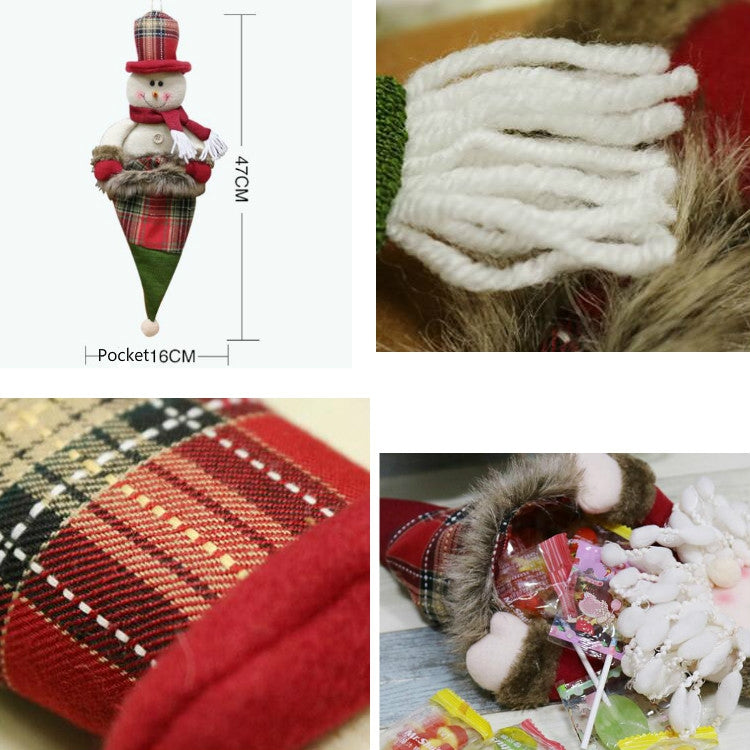 Christmas Pendant Gift Bags Christmas Day Decorations Christmas Children Ornaments Candy Bags Gift Bags, Elderly, Snowman, Elk