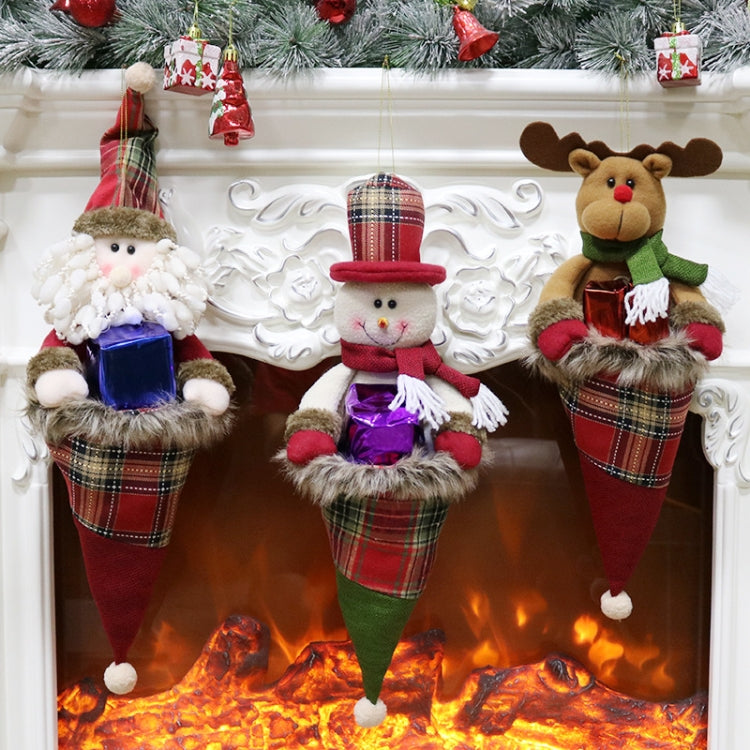 Christmas Pendant Gift Bags Christmas Day Decorations Christmas Children Ornaments Candy Bags Gift Bags, Elderly, Snowman, Elk