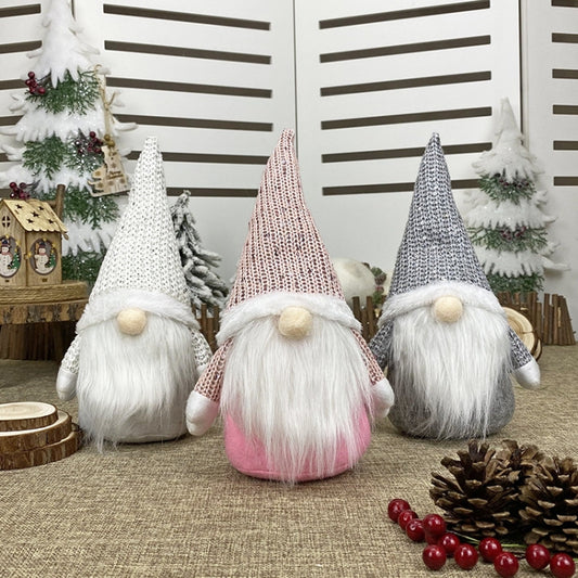 Christmas Decorations Window Decorations for Faceless Elderly Dolls Decorative Dolls, (Grey), (Pink), (White)