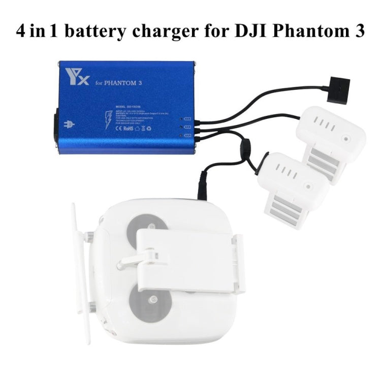 وحدة تحكم بطارية ذكية 4 في 1 مزودة بشاحن طاقة متوازي لطائرة DJI Phantom 3 Standard SE FPV بدون طيار، قابس الاتحاد الأوروبي، قابس المملكة المتحدة، قابس أستراليا