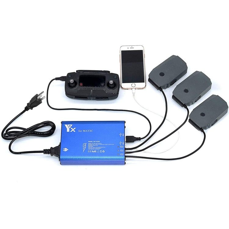 شاحن وحدة تحكم البطارية الذكي 5 في 1 من سبائك الألومنيوم لـ DJI MAVIC Pro، قابس أمريكي