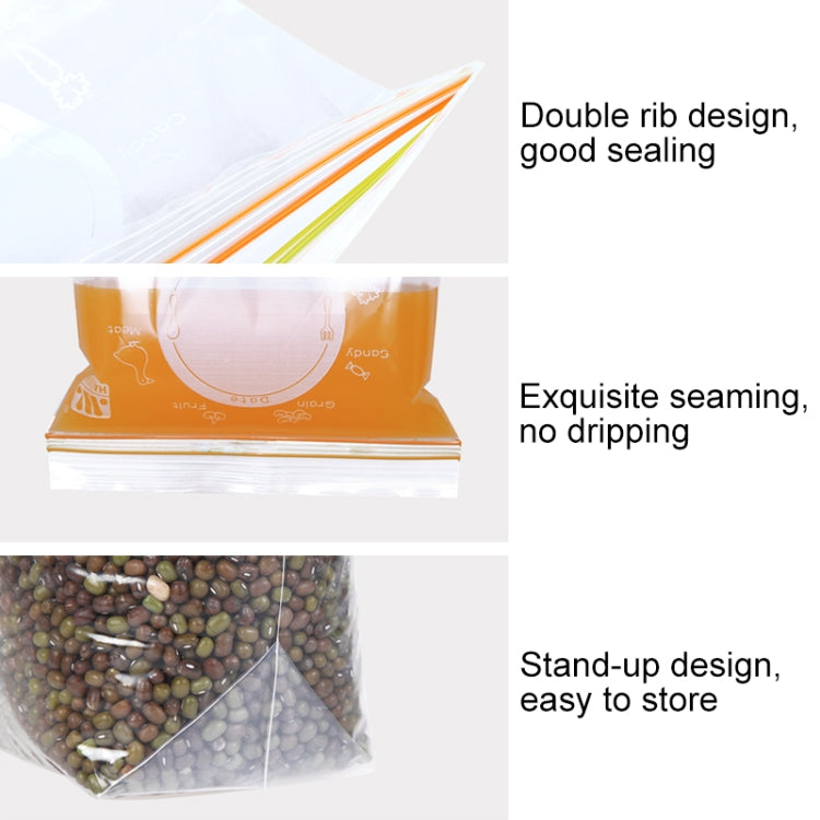 Sealed Bag Fresh Food Packaging Bag Household Thickened Refrigerator Storage Plastic Bag, Small (30 Pieces / Set), Medium (25 Pieces / Set), Large (15 Pieces / Set)