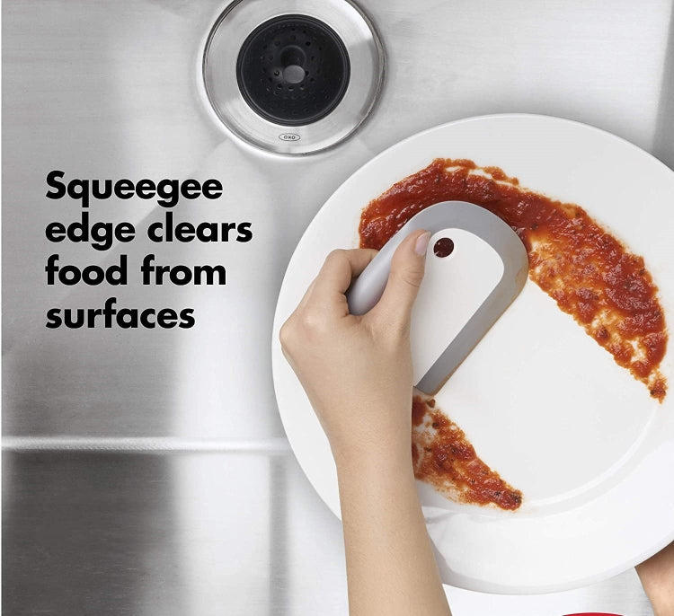 Kitchen Integrated Soft Rubber Scraper Plate Cleaning Tool, Soft Rubber Scraper