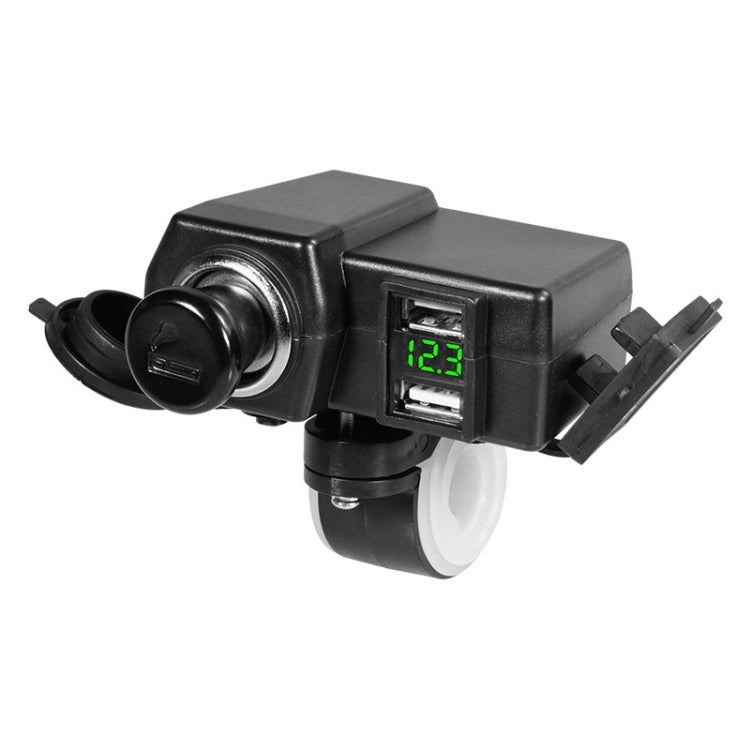 Motorcycle Car Dual USB Mobile Phone Charger With Cigarette Lighter Interface Multi-function Digital Display Car Charger, DYUK Red Light, DYUK Green Light, DYUK Blue Light, DYUK-2 Red Light, DYUK-2 Green Light, DYUK-2 Blue Light