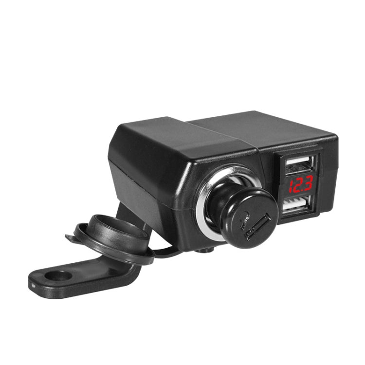 Motorcycle Car Dual USB Mobile Phone Charger With Cigarette Lighter Interface Multi-function Digital Display Car Charger, DYUK Red Light, DYUK Green Light, DYUK Blue Light, DYUK-2 Red Light, DYUK-2 Green Light, DYUK-2 Blue Light