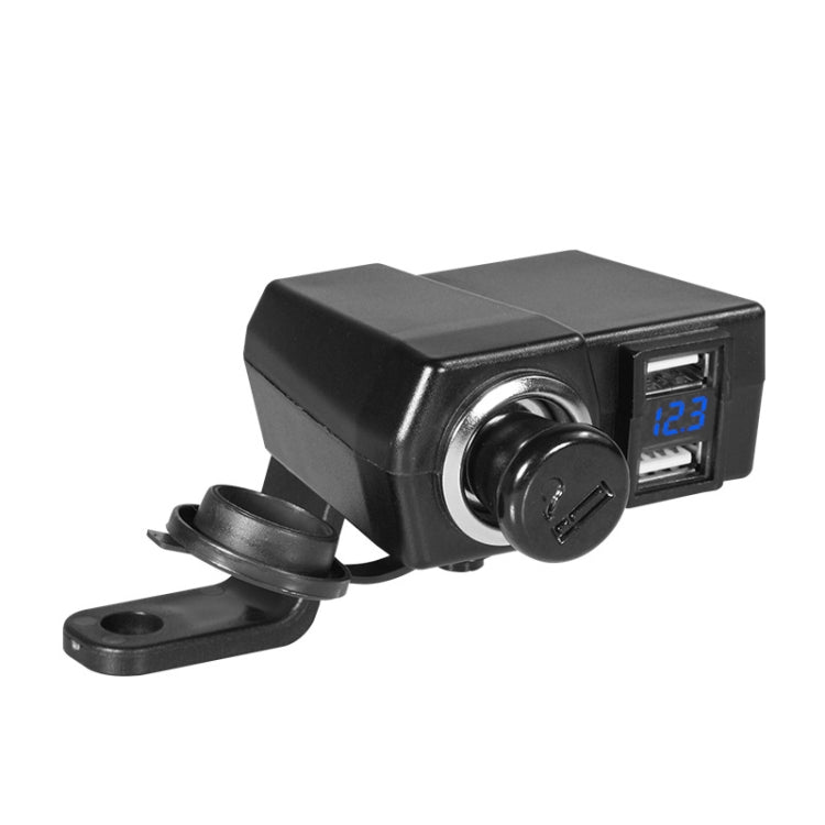 Motorcycle Car Dual USB Mobile Phone Charger With Cigarette Lighter Interface Multi-function Digital Display Car Charger, DYUK Red Light, DYUK Green Light, DYUK Blue Light, DYUK-2 Red Light, DYUK-2 Green Light, DYUK-2 Blue Light