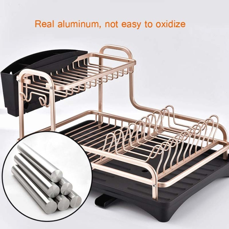 Double-layer Space Aluminum Dish Rack Kitchen Drain Rack, Double-layer Drain Rack