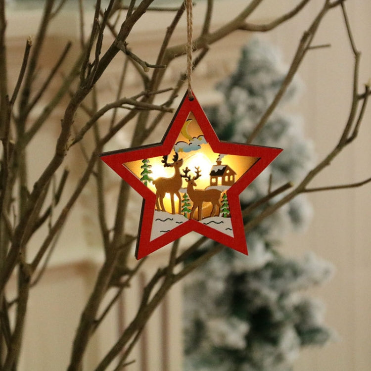 Christmas Decorations Christmas Tree Luminous Pendant, Christmas Tree, Christmas Balls, Car, CarFive-pointed Star
