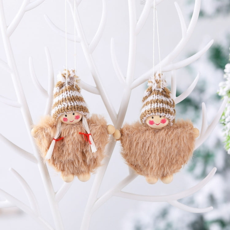 Creative Wooden Boy And Girl Cloak Set Doll  Christmas Tree Pendant