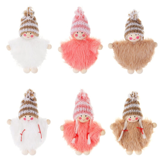 Creative Wooden Boy And Girl Cloak Set Doll  Christmas Tree Pendant