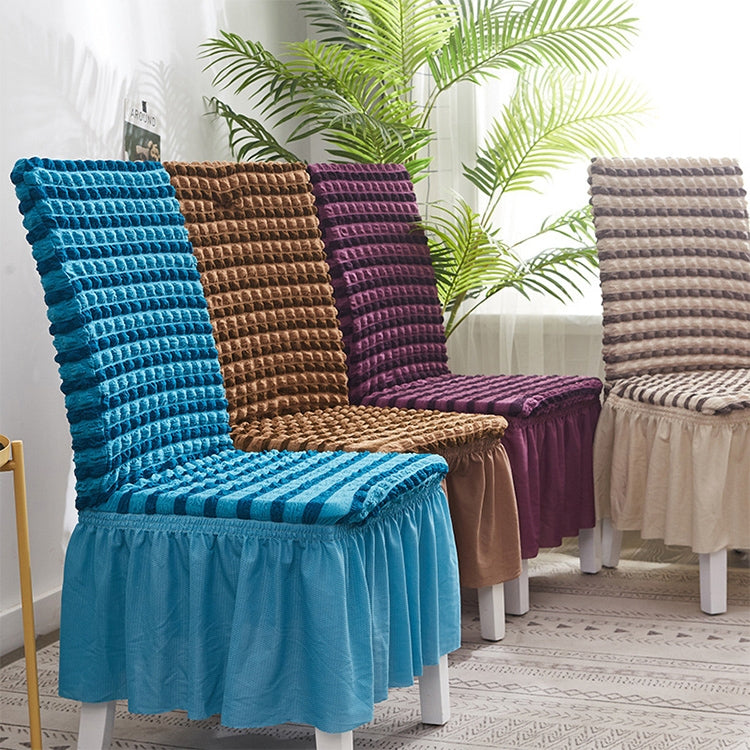 Bubble Skirt Chair Cover Household Elastic Universal One-piece Seat Stool Cover Fabric Grid Chair Cover, Universal Size