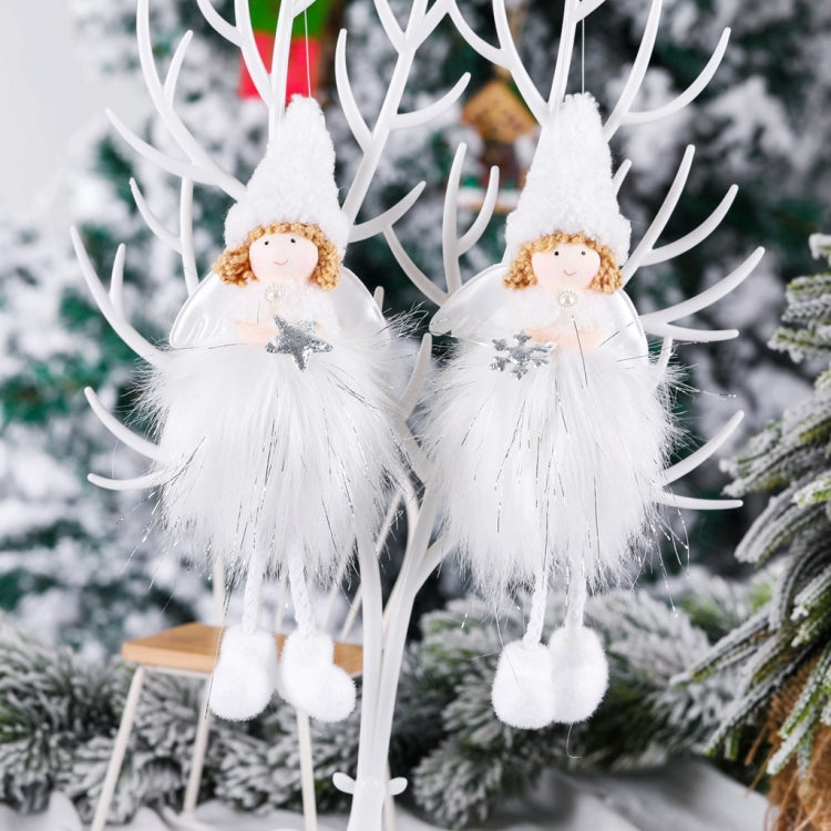 Christmas Decoration Plush Girl Angel Pendant Christmas Tree Pendant Gift, Snowflake Angel, Five Star Angel